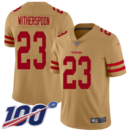 San Francisco 49ers Limited Gold Men Ahkello Witherspoon NFL Jersey 23 100th Season Vapor Untouchable